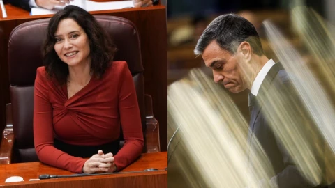 Isabel Díaz-Ayuso, presidenta de la Comunidad de Madrid y Pedro Sánchez, presidente del gobierno de España.