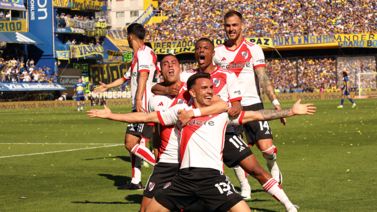 Celebración del River Plate ante Boca Juniors