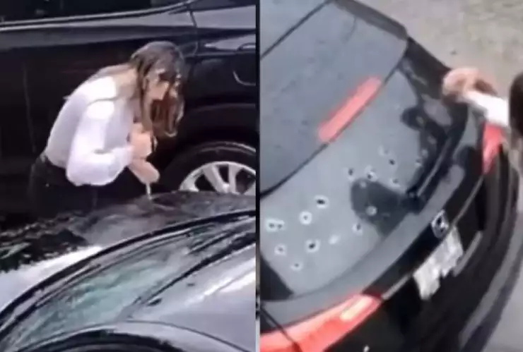 Video Mujer destruye auto, tras descubrir infidelidad de su novio