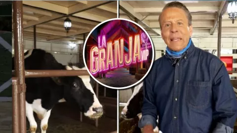 Alfredo Adame, de La Granja VIP, presume sus habilidades en el cuidado de vacas.