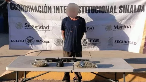 Detenido en Navolato con arma y marihuana