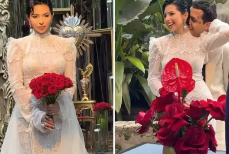 Filtran el supuesto discurso de Ángela Aguilar a Nodal en su boda