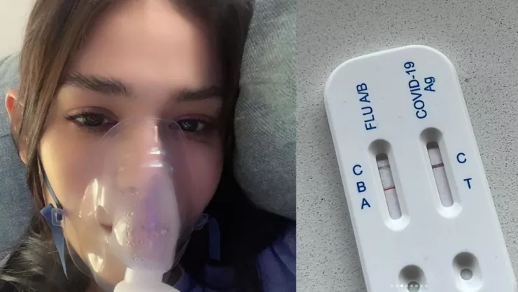 Con una máscara de oxígeno, Danna Paola habla de su estado de salud, ¿está grave?