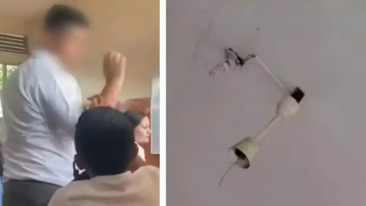 Cae ventilador en cabeza de alumnos 