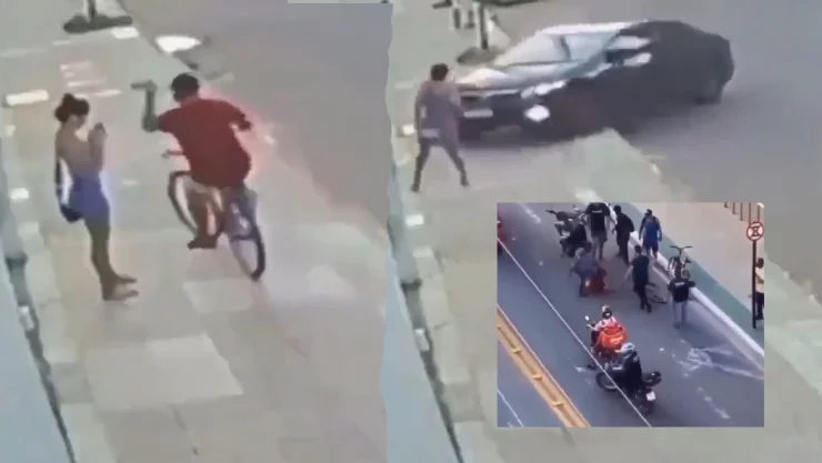 Atropellan y golpean a ladron.