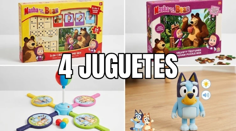 4 juguetes de Masha y el Oso y Bluey que ayudan a los niños a concentrarse mejor
