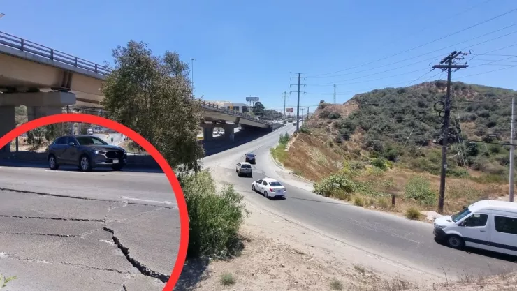 Detectan daños en tramo vial de alto tránsito en Tijuana