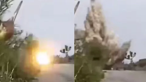 Captan momento exacto del ataque a policías con explosivos en Pinos, Zacatecas (VIDEO)