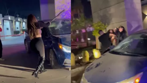 Descubre a su pareja con otra mujer y termina en enfrentamiento en la calle