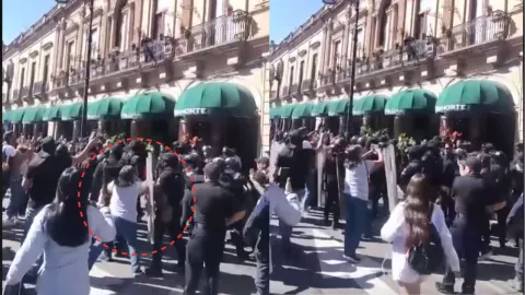 Golpean a reporteros durante la marcha de la Generación Z en Morelia, Michoacán