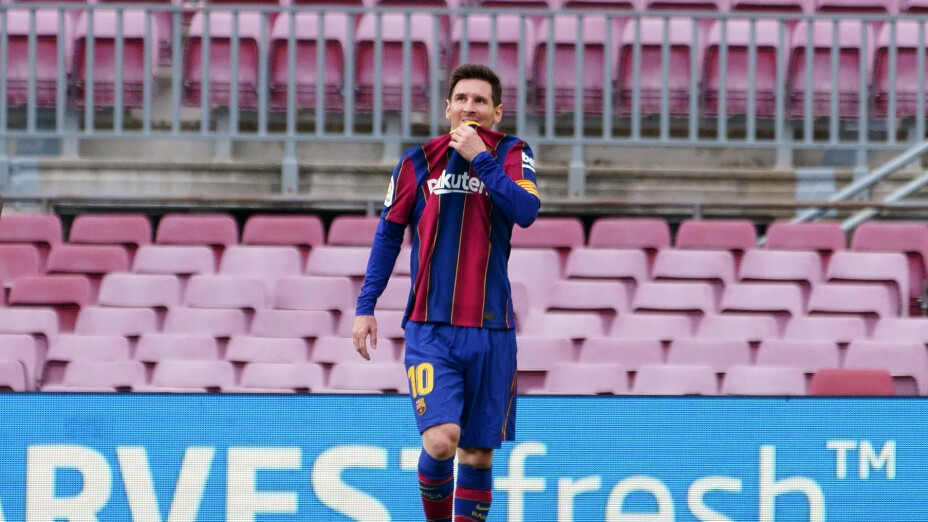Lionel Messi con el Barcelona en el Camp Nou