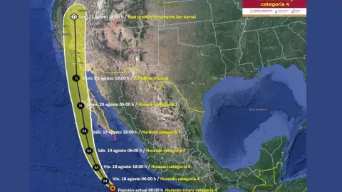 Trayectoria de Huracán Hilary