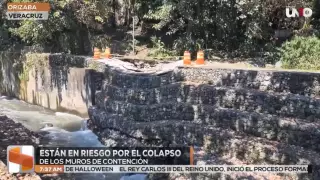 Más de 100 familias a orillas del río Orizaba, en riesgo por colapso de muro de gaviones