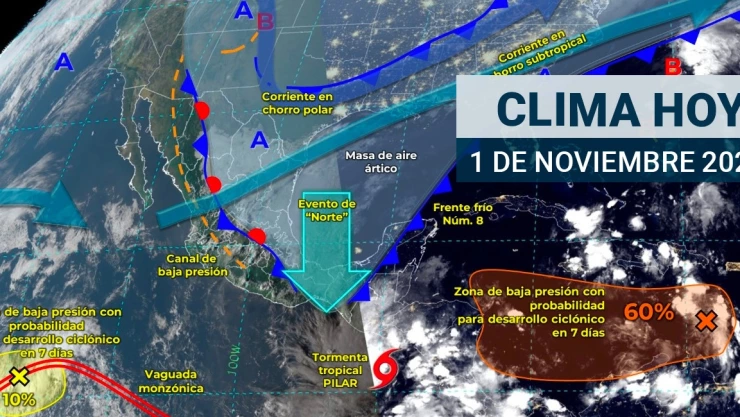 Clima en México 1 de noviembre de 2023