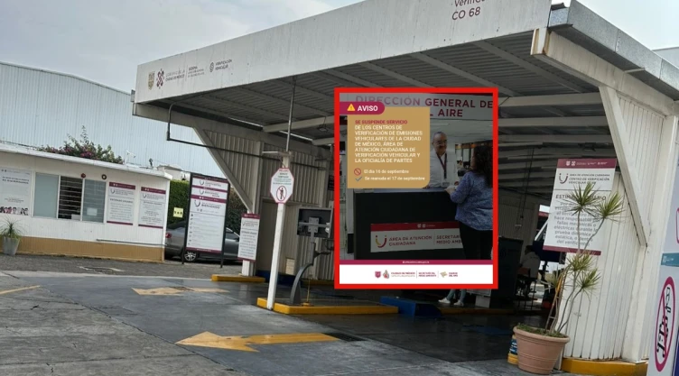 Verificentro en el sur de la Ciudad de México, vacío por cierre del próximo 16 de septiembre de 2025