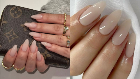 uñas nude lechosas