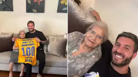 Gignac cumple el sueño de abuelita aficionada de Tigres