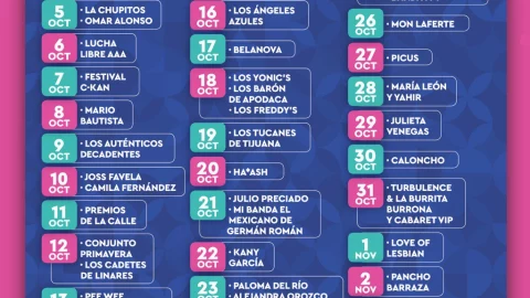 Cartelera Fiestas de Octubre