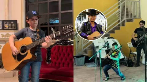 Juan Ramón, niño guitarrista de Guamúchil