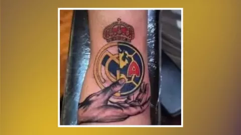 Escudo del América junto al escudo del Real Madrid