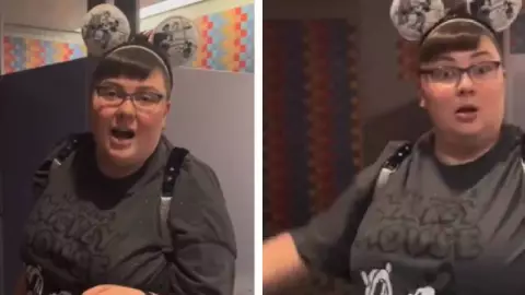 Video_ Mujer racista agrede a mexicana por hablar en español en Disneyland