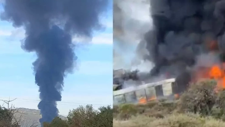 Un tren con combustible se descarriló y está en llamas en Tepetitlán