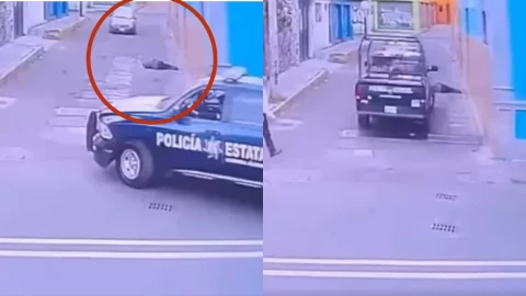 Video sobre una patrulla atropellando a indigente en Toluca, edomex