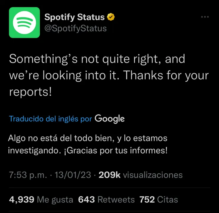 ¿Spotify se cayó? El gigante de la música ofrece respuesta