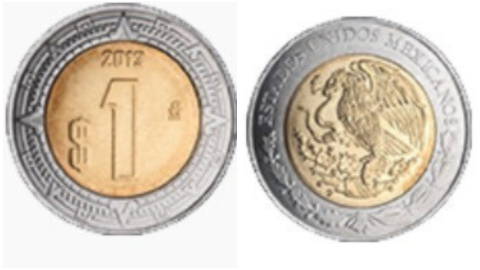moneda de 1 peso como es