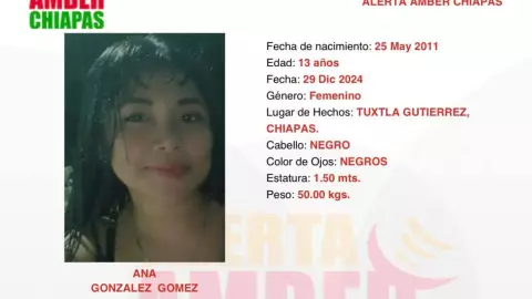 Ana González Alerta Amber Chiapas