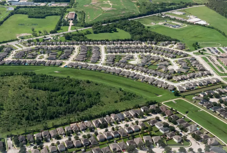 el condado de Harris desde una perspectiva aérea.
