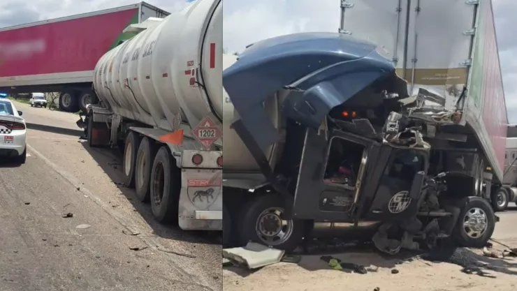 Choque entre pipa y tráiler en Guasave