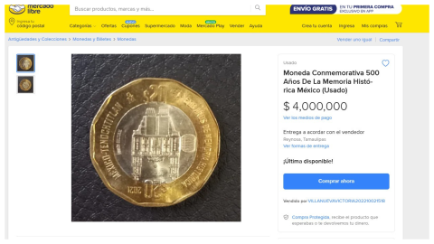moneda de 20 pesos mercado libre