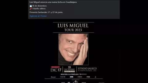 Anuncian nueva fecha para Luis Miguel Tour 2023 en Guadalajara
