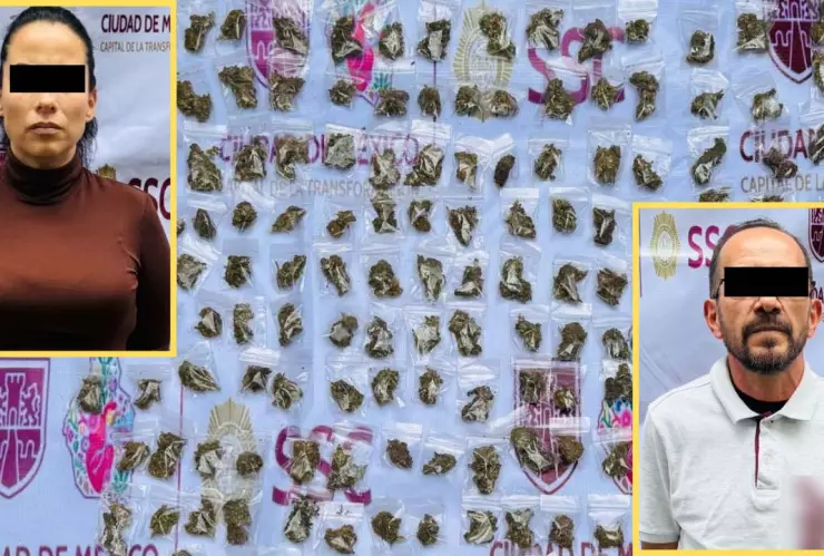 Pareja detenida con marihuana en Venustiano Carranza, ligada a robo en Coyoacán