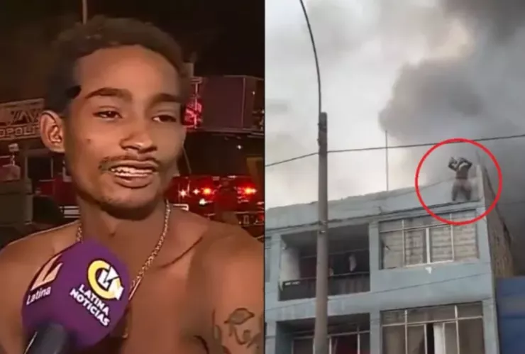 Hombre salva a perritos del fuego