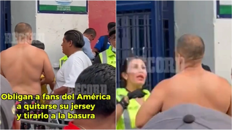 VIDEO_ ¡Lamentable! Obligan a papá y a su hijo a quitarse la playera del América para entrar