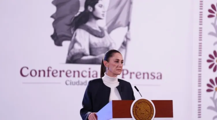 La presidenta Claudia Sheinbaum en su conferencia mañanera.