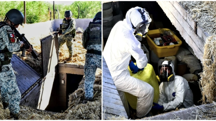 Desmantelan laboratorio de drogas del Cártel de Sinaloa oculto bajo un granero en Sinaloa