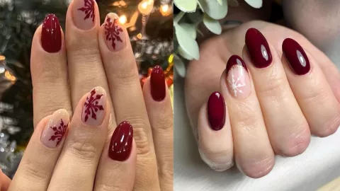19 ideas de uñas nude con brillos: se ven hermosas en cortas o largas y serás la sensación en Navidad.