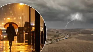 tormenta y fuertes vientos