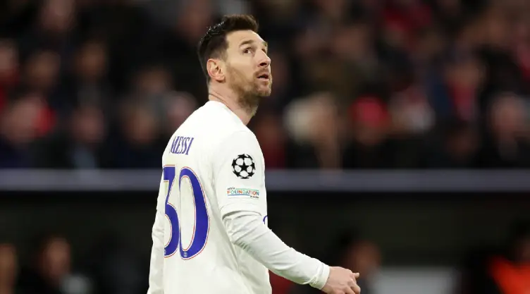 Lionel Messi en la eliminación del PSG en UCL