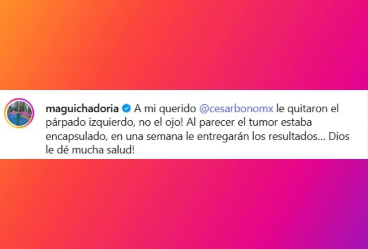 La información de que César Bono perdió el ojo es falsa. Así lo confirmó su hijo César Bono.