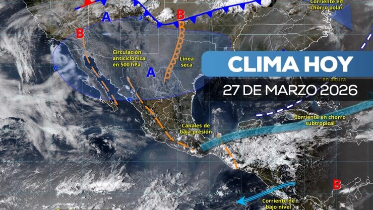 Estas son las entidades afectadas por la entrada del nuevo Frente Frío en México para este 27 de marzo 2026