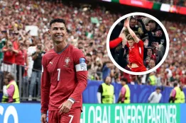Jugadores de Dinamarca festejan a lo Cristiano Ronaldo