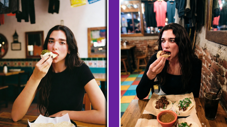 Dua Lipa prefiere taquería en San Cosme, CDMX, que un restaurante ‘finolis'; así la captaron comiendo.webp