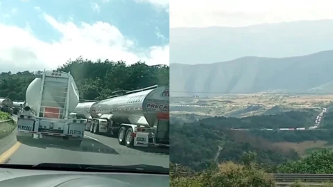 Derrumbe en la autopista Veracruz - Puebla deja a automovilistas varados en Cumbres de Maltrata 