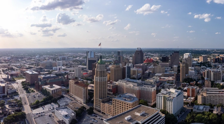 Vista aérea de la ciudad de San Antonio, Texas