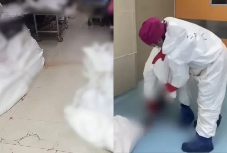 Trabajadores del Incifo jugando con cadáver.