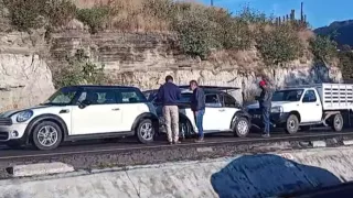 VIDEO: Carambola desata caos y tráfico en la carretera Apizaco-Tlaxcala hoy; hay cierre